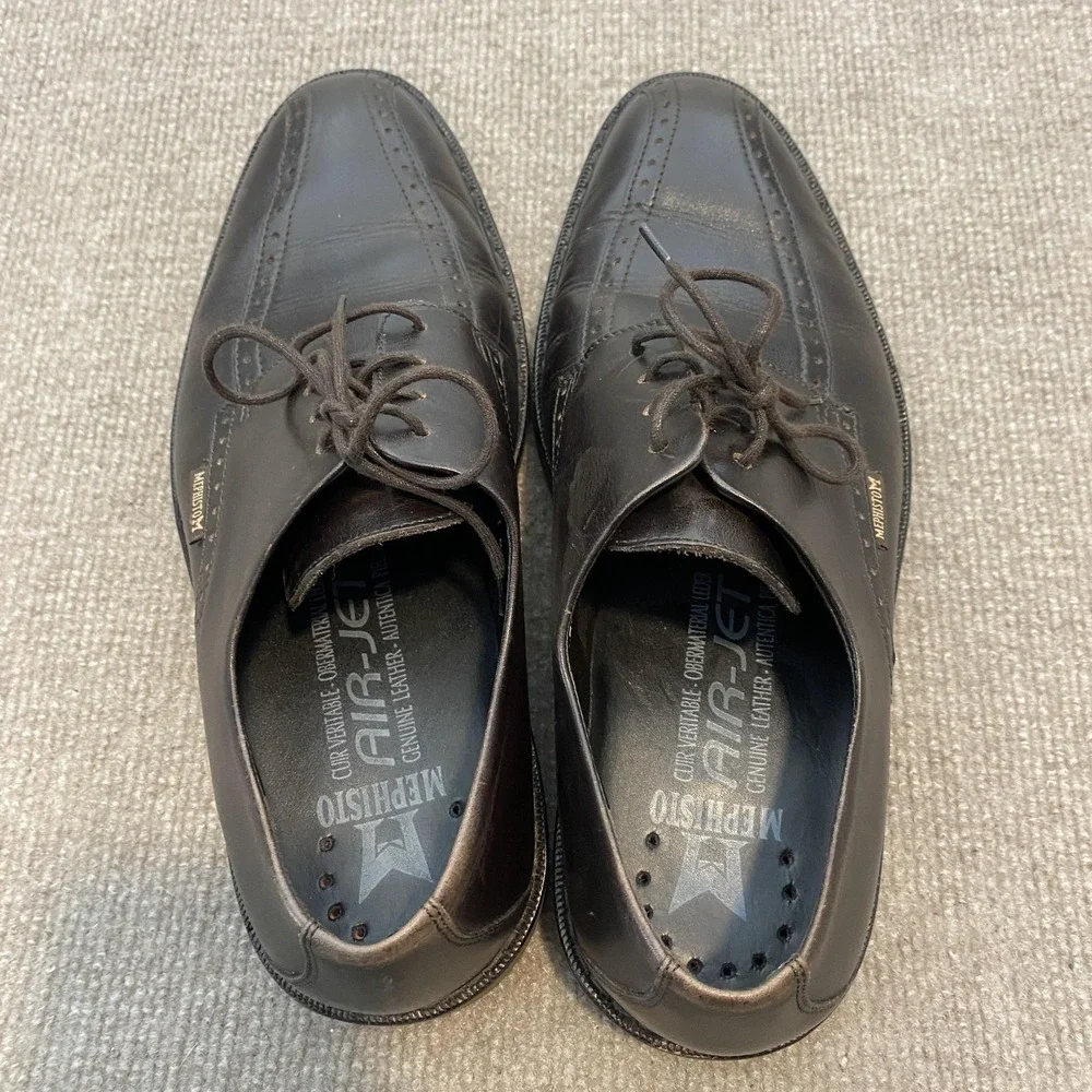 Mephisto Air-Jet Shoes Mens Size 9 Brown Leather Derby Dress‎ Oxfords Comfort